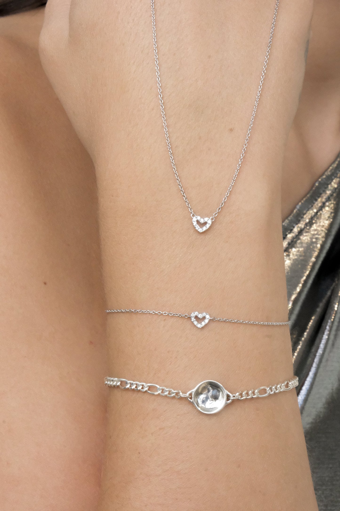 Solid Gold Diamond Heart Bracelet