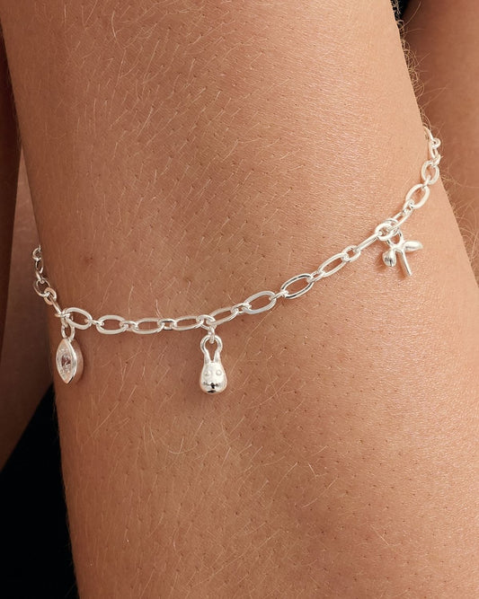 Figaro Charm Bracelet - Sterling Silver